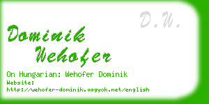 dominik wehofer business card